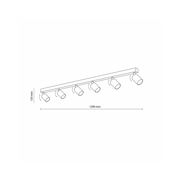 Світильник поворотний, спот TK Lighting 6878 Top GU10 6x10W IP20 Білий - фото №4