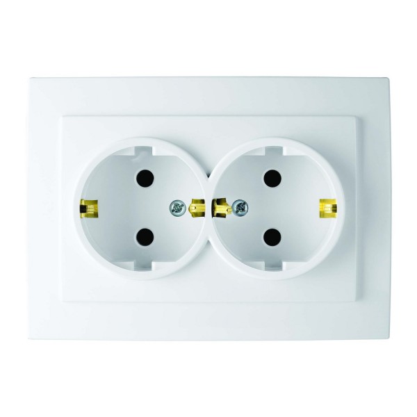 Розетка Nilson Touran біла 2-на з заземленням ( 24111025 )