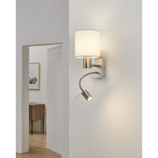 Бра, настенный светильник Eglo 96477 Pasteri E27+LED 1+1x40W+4W IP20 белый - фото №2