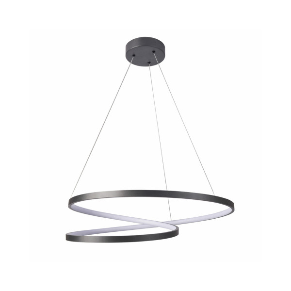 Люстра подвесная светодиодная круглая Goldlux 328175 Zefira 60 Led 1x52W 4000K 4900Lm IP20 Антрацит