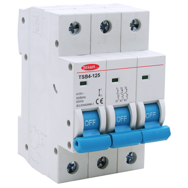 Модульный автоматический выключатель TOSUNlux TSB4-125 3P 80А D 6кА (6931934234145)