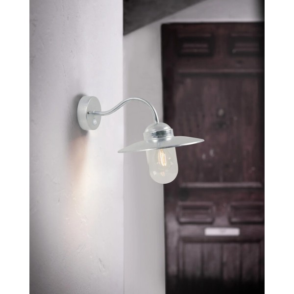 Вуличний світильник з датчиком руху Nordlux 22661031 Luxembourg E27 1x60W IP54 сріблястий - фото №1