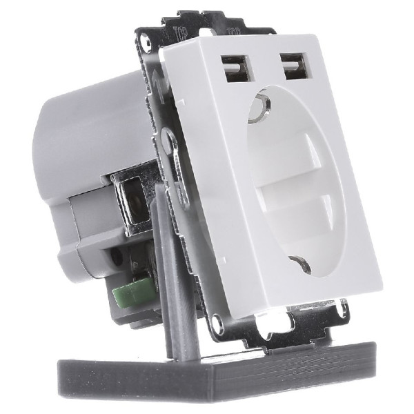 USB розетка Schuko Schneider Electric Merten System M MTN2366-0319 2 USB (полярно белый) - фото №2