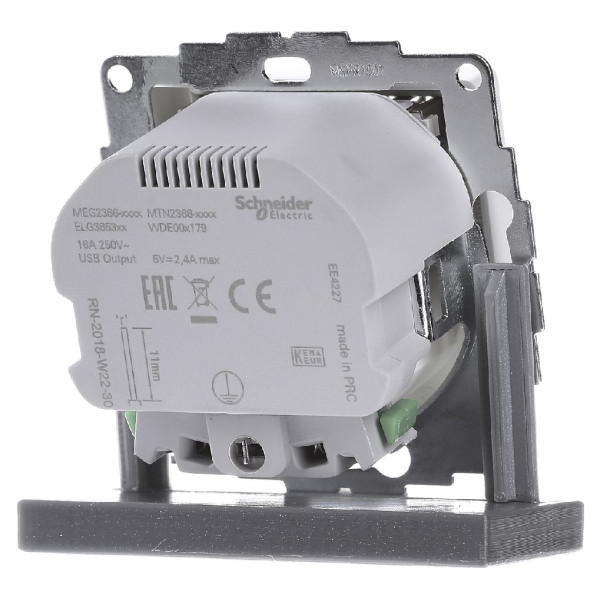 USB розетка Schuko Schneider Electric Merten System M MTN2366-0319 2 USB (полярно белый) - фото №5