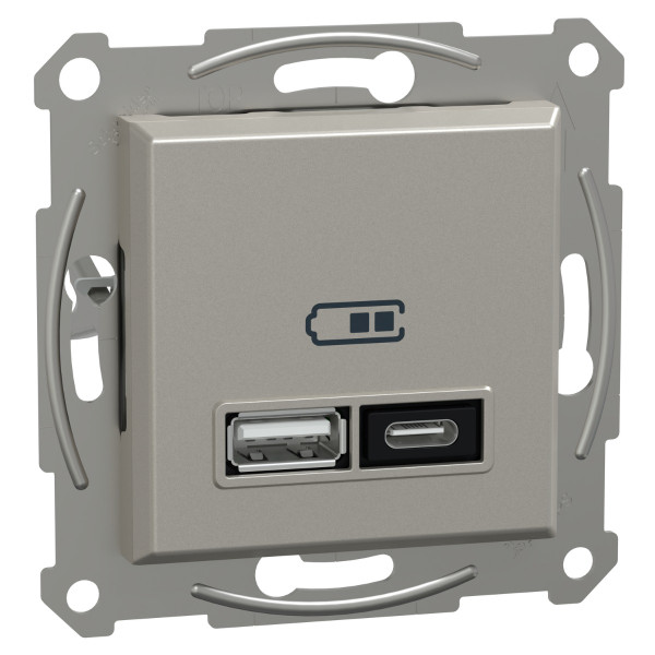 USB розетка Schneider Electric Asfora EPH2700569 тип A+C, 21Вт 3A бронза