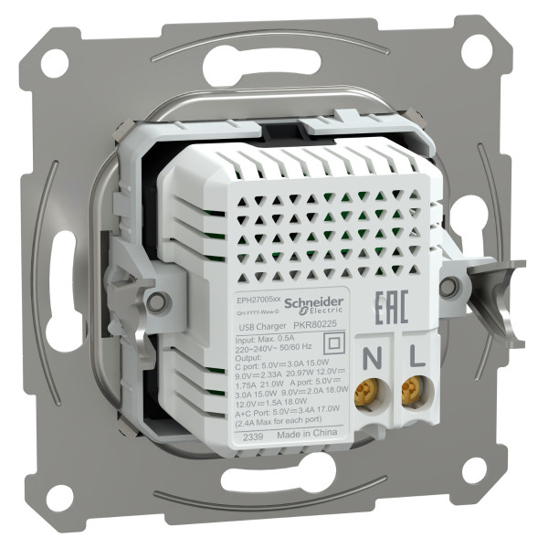 USB розетка Schneider Electric Asfora EPH2700569 тип A+C, 21Вт 3A бронза - фото №3