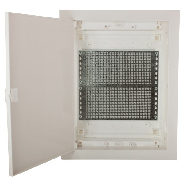Мультимедійний щиток ETI 001101190 ECG28 MEDIA-PO (перфорована панель та пластикові білі двері) - фото №1