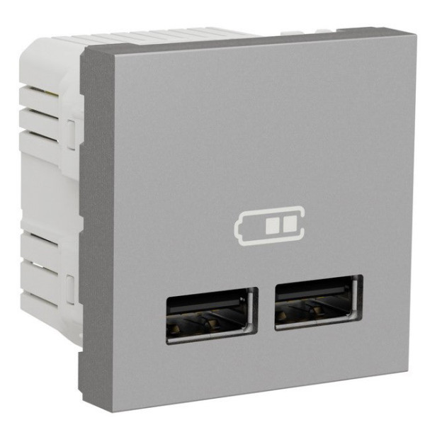 Двойная USB розетка Schneider Electric NU341830 2.1А 2М (алюминий)