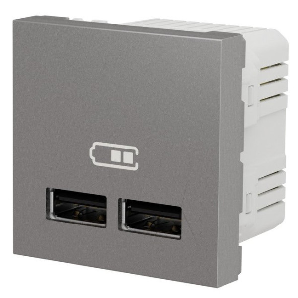 Двойная USB розетка Schneider Electric NU341830 2.1А 2М (алюминий) - фото №5