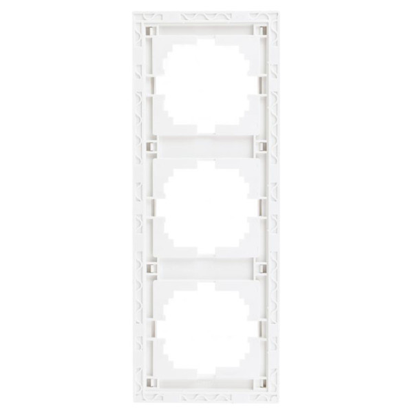 Потрійна вертикальна рамка Lezard Rain (703-0202-153) з боковою вставкою (біла) - фото №1