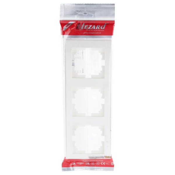 Потрійна вертикальна рамка Lezard Rain (703-0202-153) з боковою вставкою (біла) - фото №2