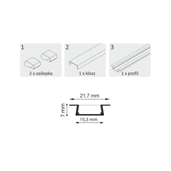 Профіль Goldlux 316035 1м IP20 білий - фото №1