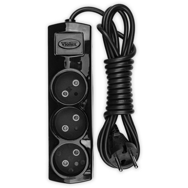 Удлинитель Violux 3р 5м без заземления черный ( 920490 ) - фото №1