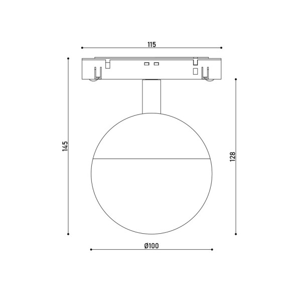 Магнитный трековый светильник Kloodi KDMG-MOON100 3K BK LED 1x7W 560Lm IP20 черный - фото №3