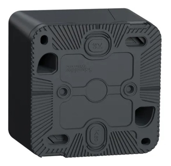 Накладний прохідний 2-клавішний перемикач Schneider Electric MUR35022 (сх.6+6) IP55 (чорний) - фото №1