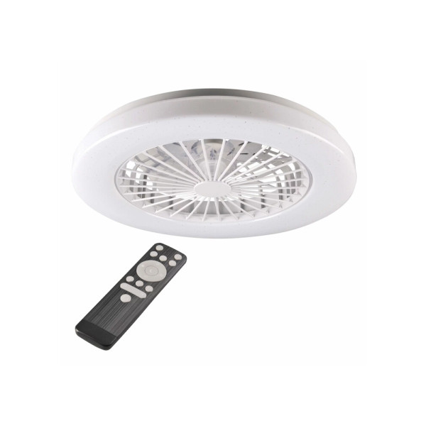 Люстра с вентилятором, светильник потолочный с пультом Goldlux 325792 Libya Led max 1x48W 3000K-6500K 5300Lm IP20 WH