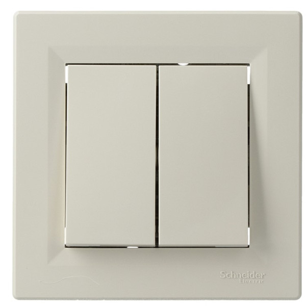 Перемикач 2-клавішний кремовий Asfora, EPH0600123