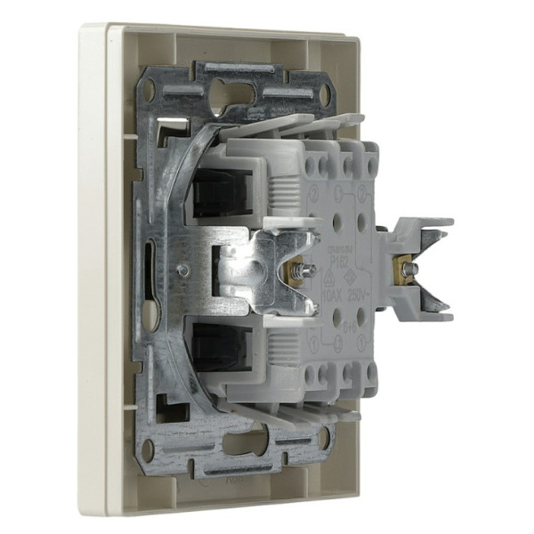 Перемикач 2-клавішний кремовий Asfora, EPH0600123 - фото №2