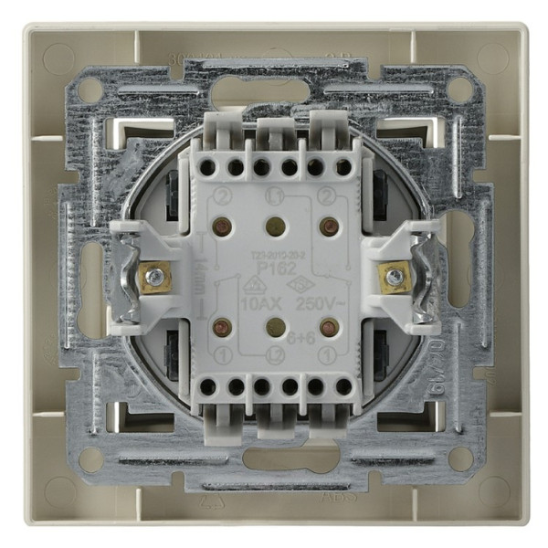 Перемикач 2-клавішний кремовий Asfora, EPH0600123 - фото №3