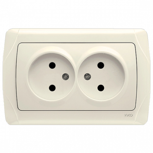 Розетка двойная, кремовая VIKO Carmen