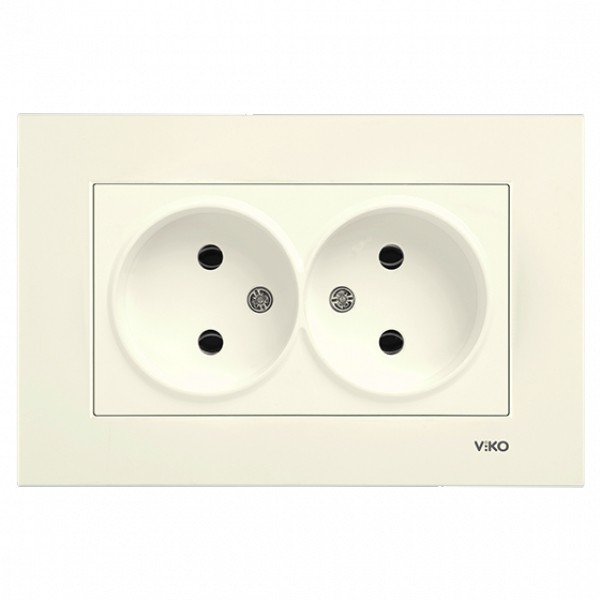 Розетка двойная кремовая, VIKO Karre