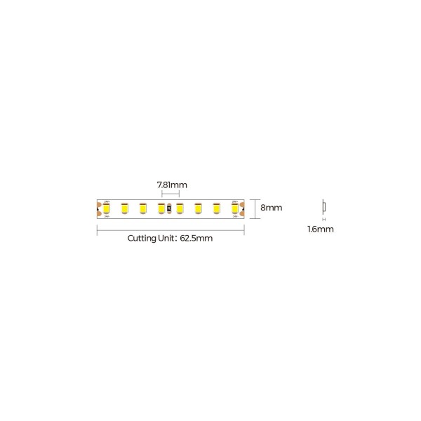 LED лента COLORS 128-2835-24V-IP20 8.7W 1090Lm 3000K 5м (D8128-24V-8mm-WW9) - фото №1