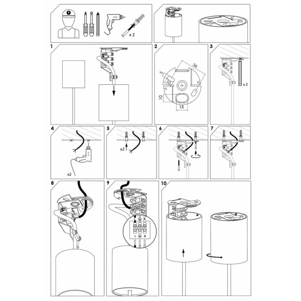Подвесной светильник, люстра Nowodvorski 8870 Abi E27 1x40W IP20 Черный - фото №2