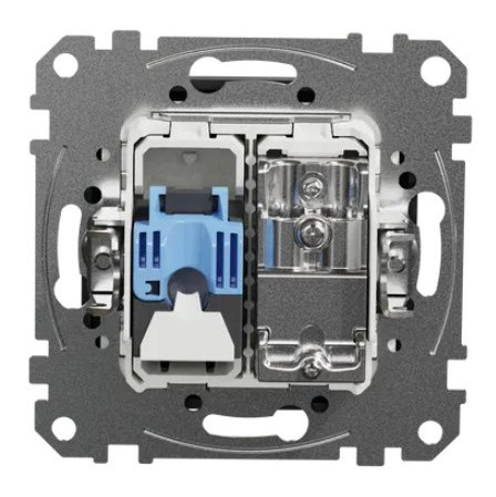 Кінцева TV-розетка Schneider Electric Sedna Design & Elements + RJ45 кат. 6 UTP чорна SDD114469T - фото №3
