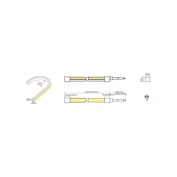 Гнучкий неон COLORS 24V-IP65 8,8W 710Lm 5500K 5м (NJT1010-DW) - фото №1