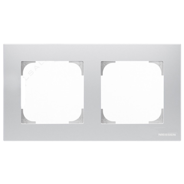 Двопостова рамка ABB Sky 8572 PL (срібло)