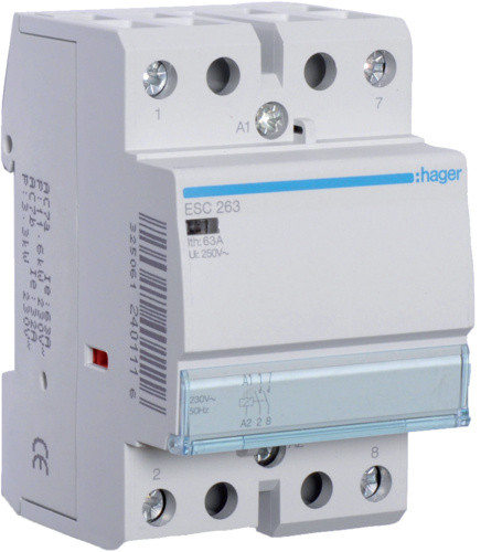 Контактор 63A ESC263 (2НО, 230В) 3м Hager