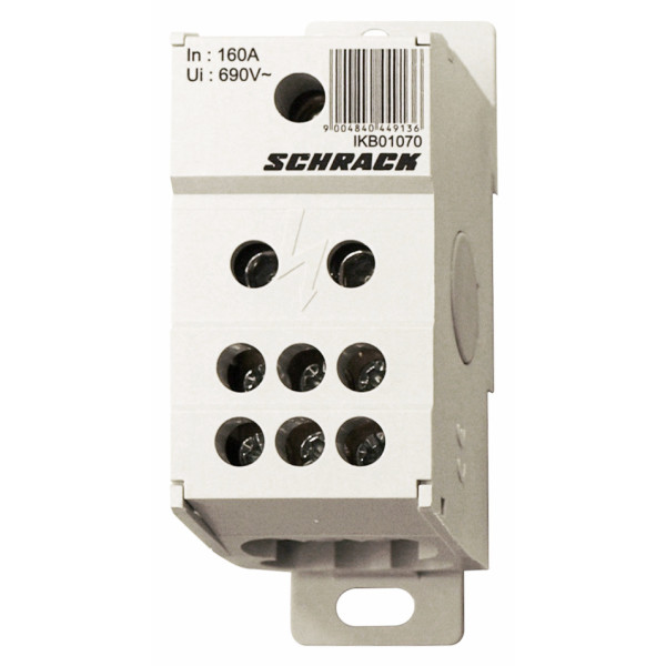 Блок відгалужувальних клем головної електричної лінії Schrack IKB01070 160А 1P (вхід 1×70мм² виходи 6×16мм²)