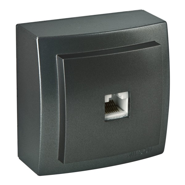 Розетка Nilson Themis антрацит комп'ютерна CAT5e RJ45 ( 26161044 )