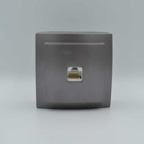 Розетка Nilson Themis антрацит комп'ютерна CAT5e RJ45 ( 26161044 ) - фото №1