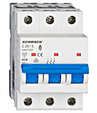 Автоматичний вимикач 20А 3P 6кА, Schrack Technik