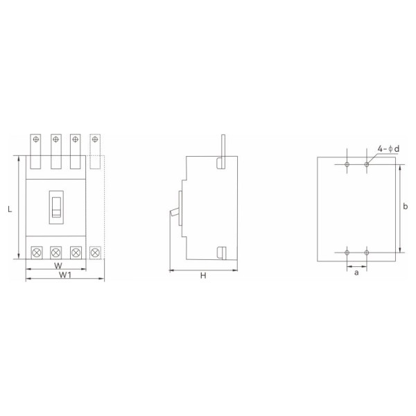 Силовой автоматический выключатель TOSUNlux TSM4-250M 100A 3P 25/35кА (6931934235227) - фото №1
