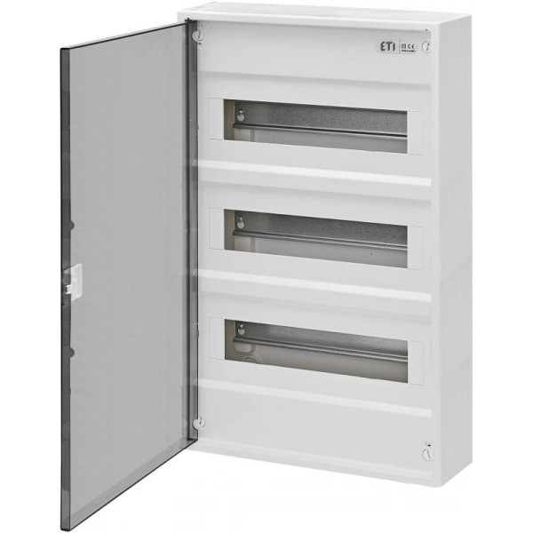 Трирядний зовнішній електрощиток ETI 001100242 ACT 36 PT 36+6 з прозорими дверцятами