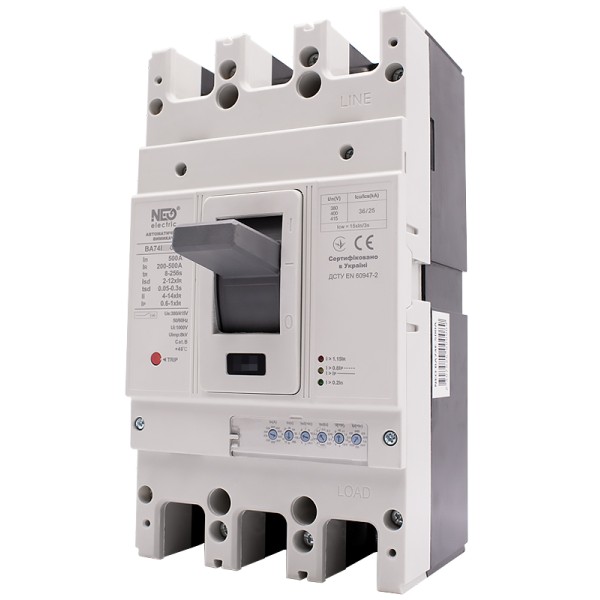 Автоматичний вимикач в литому корпусі NEO ВА74E-630А 3Р 36kA 415В тип 2 (Б00046384)