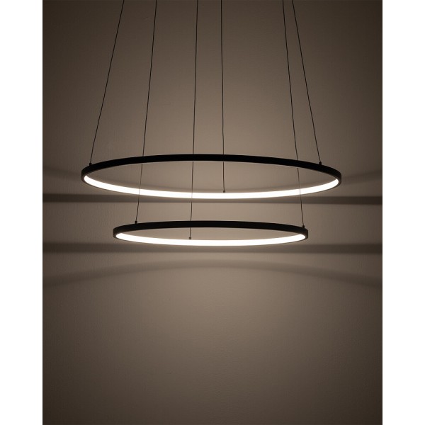 Люстра Nowodvorski Circolo Power 11647 LED 2x67W 3000K 3100Lm IP20 чорна - фото №1