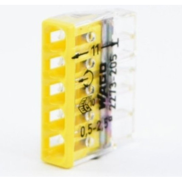 Клема на 5 дротів, 2273-245 (24А/0,5 - 2,5 mm2) WAGO з пастою - фото №5