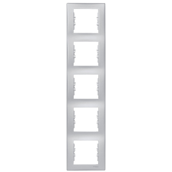 П'ятимісна вертикальна рамка Schneider Electric Sedna SDN5801560 (алюміній)