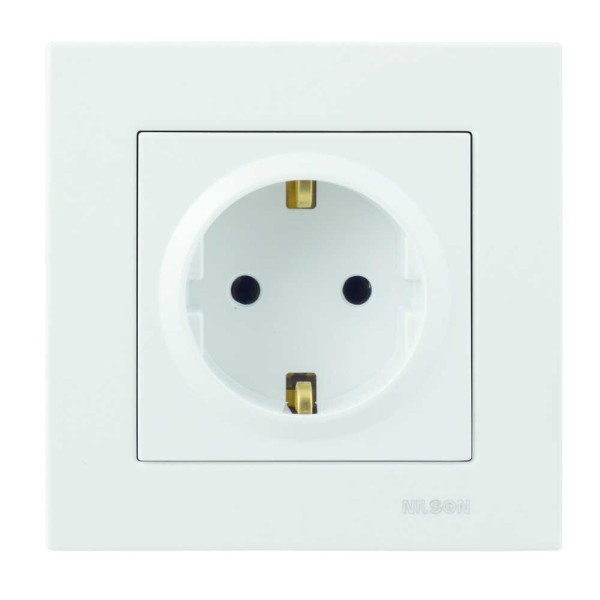 Розетка Nilson Moda біла 1-на з заземленням ( 21111017 )