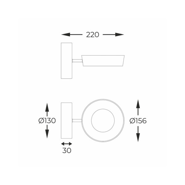 Бра, настінний світильник Zuma Line MB7170-1-3BGT Lara Led 1x12W 3000K 1400Lm IP20 Gold - фото №1