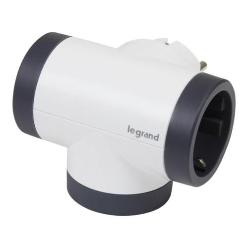 Поворотный блок «премиум» на 3 боковые розетки Legrand с USB A+C белый/черный - фото №1