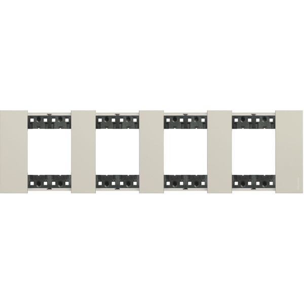Рамка немецкого стандарта на 4 поста (2+2+2+2 модуля) Bticino Living Now KA4802M4KM песочная