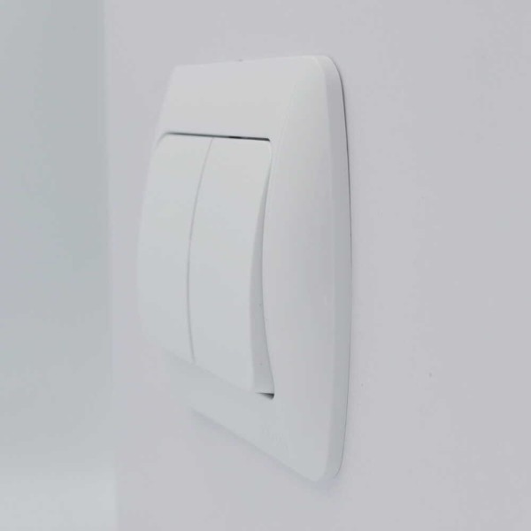 Выключатель ELBI ZIRVE Fixline белый 2кл ( 501-010201-202 ) - фото №1