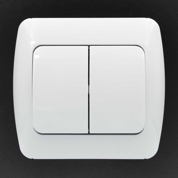 Выключатель ELBI ZIRVE Fixline белый 2кл ( 501-010201-202 ) - фото №4