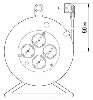 Подовжувач на котушці E.Next e.es.roll.4.50.z.b. 50м з з/к 3х1,5кв.мм (s042097) - фото №1
