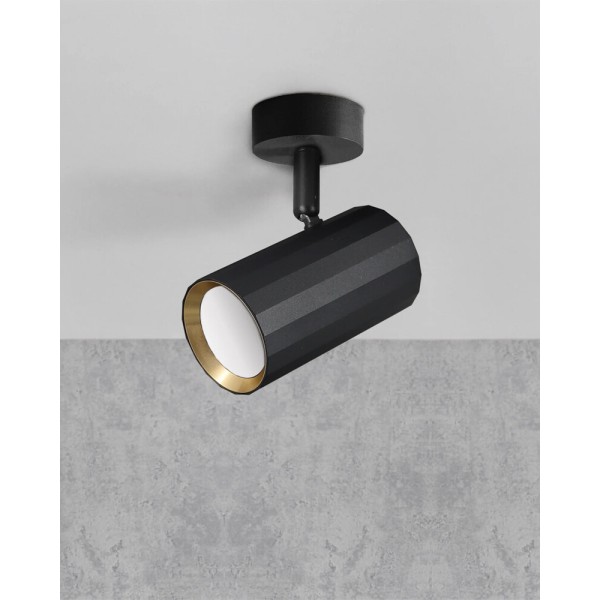 Світильник поворотний, спот Goldlux 323415 Nicea GU10 1x10W IP20 чорний - фото №1