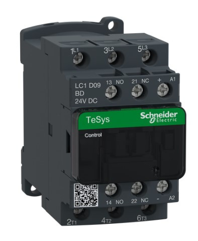 Контактор Schneider Electric LC1D09BD 3Р 9A НО+НЗ 24В (с модулем угнетения переходных процессов)